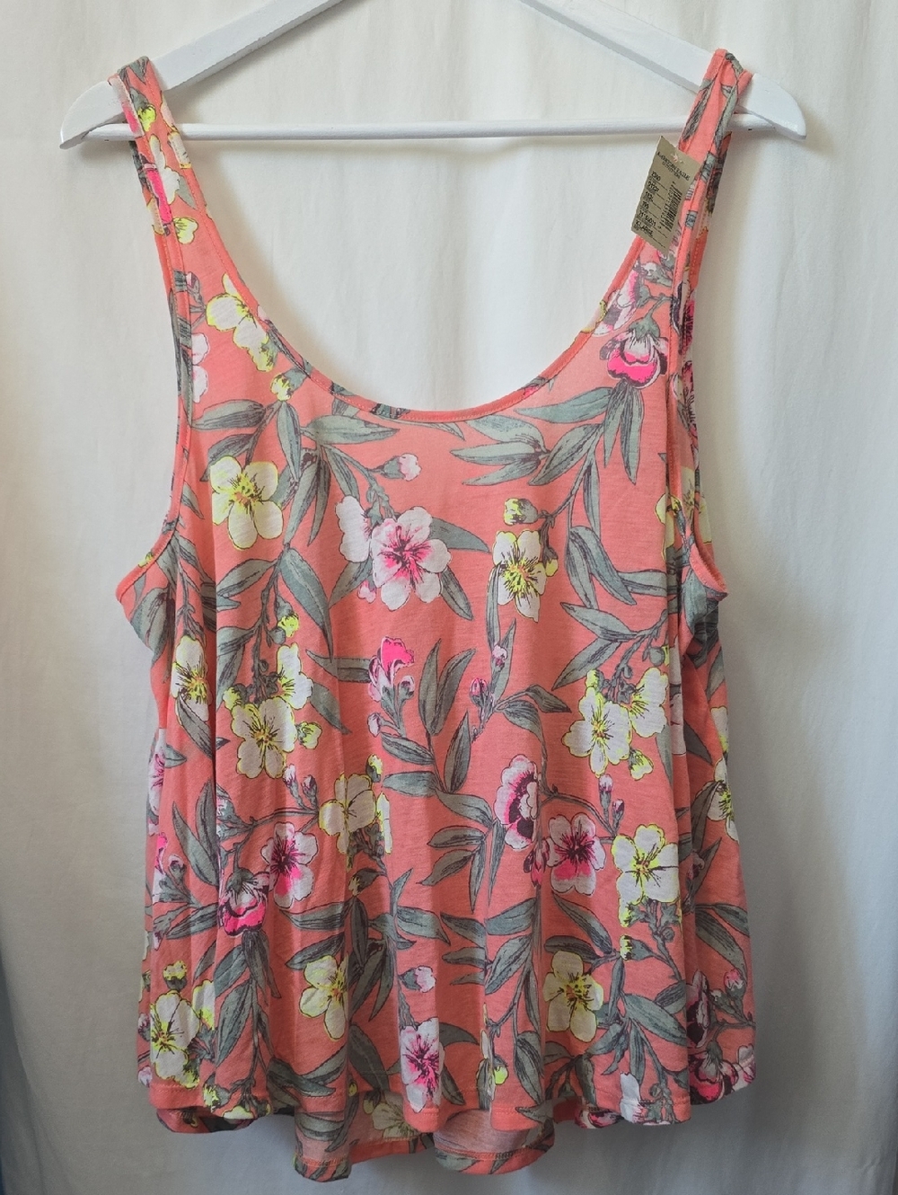 American Eagle ALOHA Tank XL Tropical Floral Relaxed Fit Swing Summer Top NWT